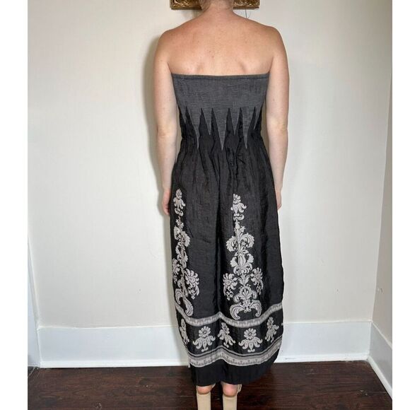 Anthropologie Lapis Boho Black Strapless Maxi Dress Size Medium - Picture 2 of 3